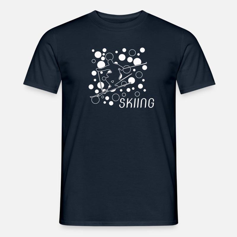 Skiing Ski ski - Männer T-Shirt - Navy