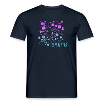 Skiing - skiing - ski fahren - Ski - Männer T-Shirt - Navy - Vorne - AI Model Male 178 light (178cm)