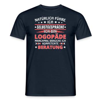 Ich führe Selbstgespräche - Logopäde Edition - Männer T-Shirt - Navy - Vorne - AI Model Male 178 light (178cm)