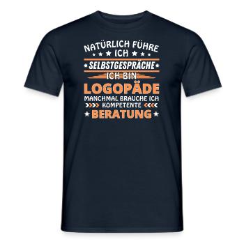 Ich führe Selbstgespräche - Logopäde Edition - Männer T-Shirt - Navy - Vorne - AI Model Male 178 light (178cm)