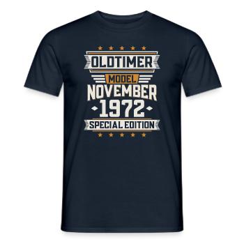 Novembre vintage 1972 anniversaire de voiture classique - T-shirt homme - marine - Devant - AI Model Male 178 light (178cm)