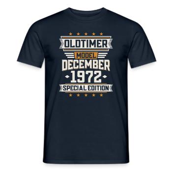 December Year 1972 Year of construction Oldtimer Birthday - Men's T-Shirt - navy - Front - AI Model Male 178 light (178cm)