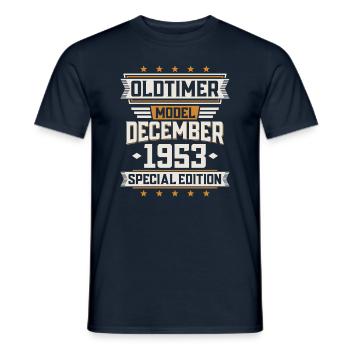 December Year 1953 Year of construction Oldtimer Birthday - Men's T-Shirt - navy - Front - AI Model Male 178 light (178cm)