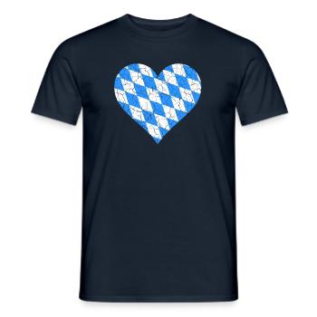 Bayern Herz Retro Look Vintage - Männer T-Shirt - Navy - Vorne - AI Model Male 178 light (178cm)