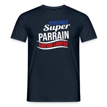 Véritable super Parrain édition limitée baptême - T-shirt homme - marine - Devant - AI Model Male 178 light (178cm)