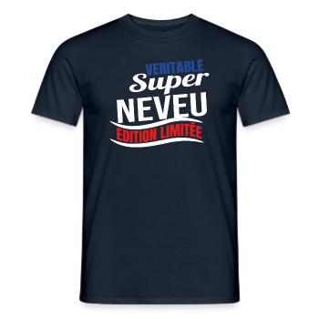 Véritable super neveu édition limitée - T-shirt homme - marine - Devant - AI Model Male 178 light (178cm)