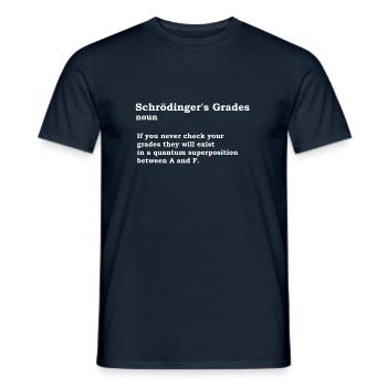 Schrödinger's grades physics nerd science gift - Men's T-Shirt - navy - Front - AI Model Male 178 light (178cm)