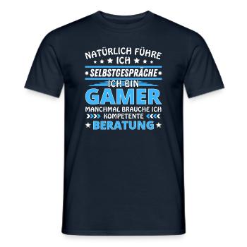 Ich führe Selbstgespräche - Gamer Edition blau - Männer T-Shirt - Navy - Vorne - AI Model Male 178 light (178cm)