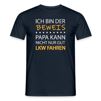 Papa kann nicht nur gut Lkw fahren... - Männer T-Shirt - Navy - Vorne - AI Model Male 178 light (178cm)