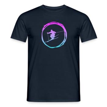 Ski, skiing, ski fahren - Männer T-Shirt - Navy - Vorne - AI Model Male 178 light (178cm)