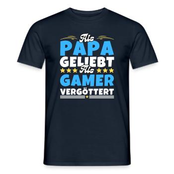 Als Papa geliebt, als Gamer vergöttert - Männer T-Shirt - Navy - Vorne - AI Model Male 178 light (178cm)