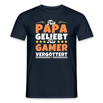 Als Papa geliebt, als Gamer vergöttert - Männer T-Shirt - Navy - Vorne - AI Model Male 178 light (178cm)