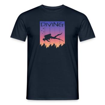 Tauchen Diving - Männer T-Shirt - Navy - Vorne - AI Model Male 178 light (178cm)