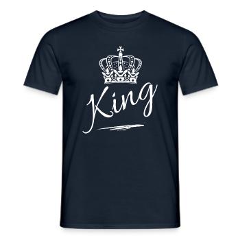 Krone mit Schriftzug King-Weiß - Männer T-Shirt - Navy - Vorne - AI Model Male 178 light (178cm)