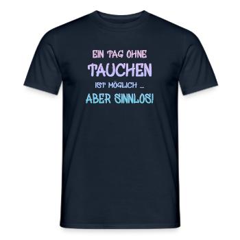 tauchen, spruch für taucher - Männer T-Shirt - Navy - Vorne - AI Model Male 178 light (178cm)