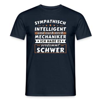 Sympathisch und intelligent - Mechaniker Edition - Männer T-Shirt - Navy - Vorne - AI Model Male 178 light (178cm)
