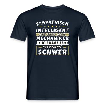 Sympathisch und intelligent - Mechaniker Edition - Männer T-Shirt - Navy - Vorne - AI Model Male 178 light (178cm)