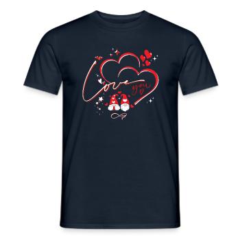 Valentinstag Liebesherz Zwerge - Männer T-Shirt - Navy - Vorne - AI Model Male 178 light (178cm)