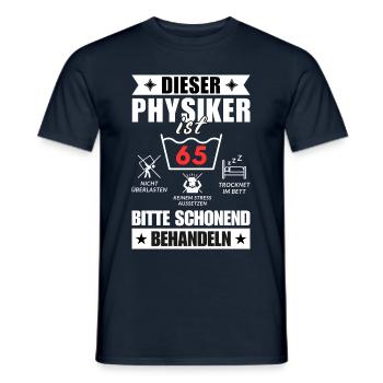 Dieser Physiker ist 65. Schonend behandeln - Männer T-Shirt - Navy - Vorne - AI Model Male 178 light (178cm)