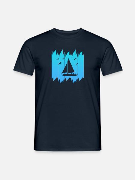 Segeln Segelboot Sailing Kapitän - Männer T-Shirt - Navy