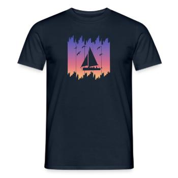 Seglen Segler Segelschiff - Männer T-Shirt - Navy - Vorne - AI Model Male 178 light (178cm)