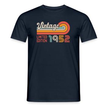 anniversary 70 years vintage 1952 retro - Men's T-Shirt - navy - Front - AI Model Male 178 light (178cm)