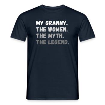 Ma grand-mère. Les femmes. Le mythe. La légende - T-shirt homme - marine - Devant - AI Model Male 178 light (178cm)
