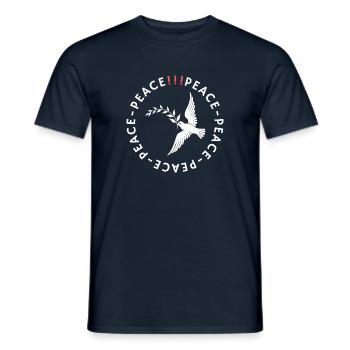 Peace Design - Une colombe de paix avec un rond - T-shirt homme - marine - Devant - AI Model Male 178 light (178cm)