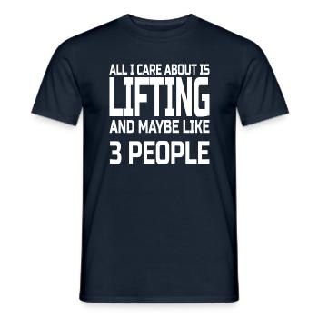 Care about lifting - Men's T-Shirt - navy - Front - AI Model Male 178 light (178cm)
