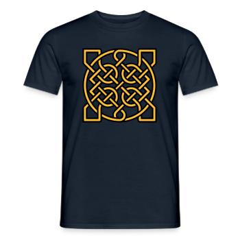 Knot pattern Motif de noeud - T-shirt homme - marine - Devant - AI Model Male 178 light (178cm)