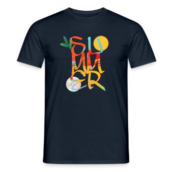 Sommer - Männer T-Shirt - Navy - Vorne - AI Model Male 178 light (178cm)