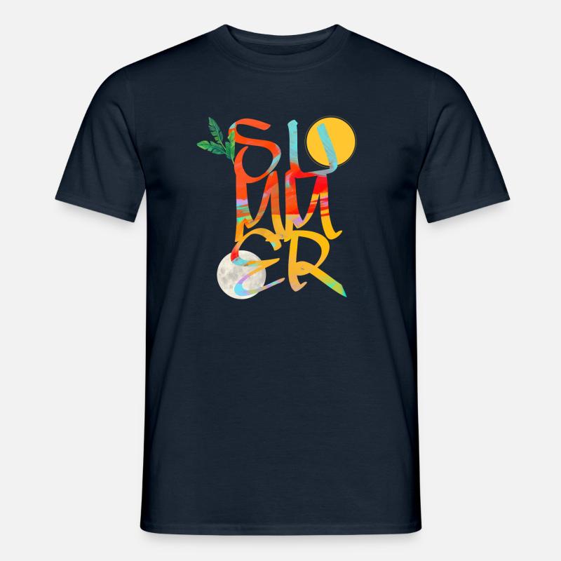 sommer - T-shirt herr - marinblå
