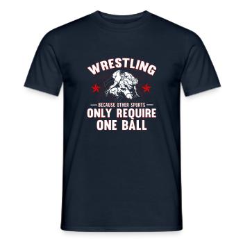 Wrestling wrestling - Men's T-Shirt - navy - Front - AI Model Male 178 light (178cm)