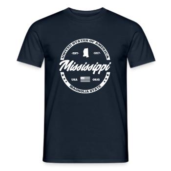 Mississippi - Männer T-Shirt - Navy - Vorne - AI Model Male 178 light (178cm)