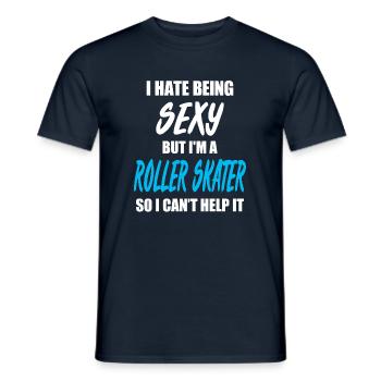 Rollschuhlaufen - Männer T-Shirt - Navy - Vorne - AI Model Male 178 light (178cm)