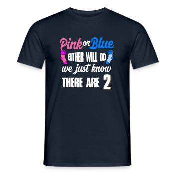 Pregnant mom twins - Men's T-Shirt - navy - Front - AI Model Male 178 light (178cm)
