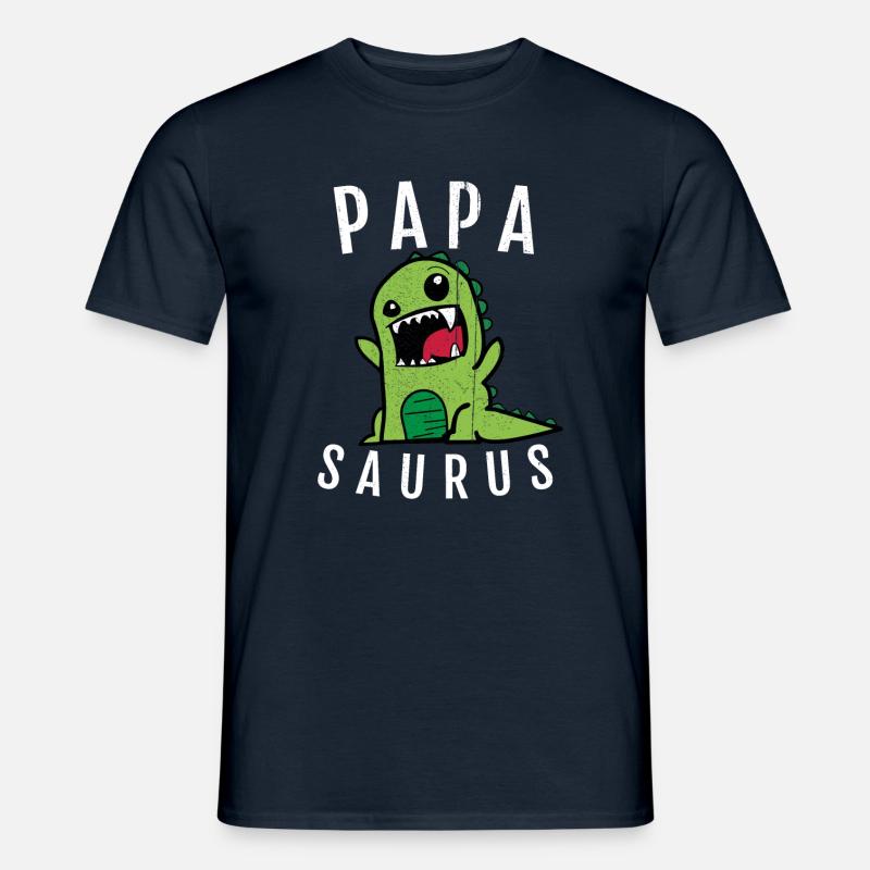 Papa Papasaurus - Männer T-Shirt - Navy