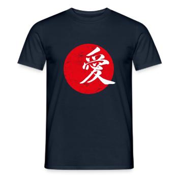 Amour art japonais - T-shirt homme - marine - Devant - AI Model Male 178 light (178cm)