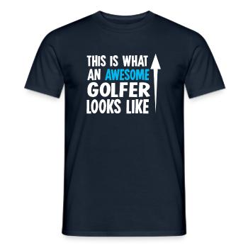Golf golfen - Männer T-Shirt - Navy - Vorne - AI Model Male 178 light (178cm)