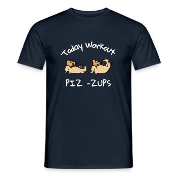 Pug pizza - T-shirt homme - marine - Devant - AI Model Male 178 light (178cm)