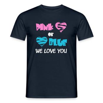 Baby shower girl or boy - Men's T-Shirt - navy - Front - AI Model Male 178 light (178cm)