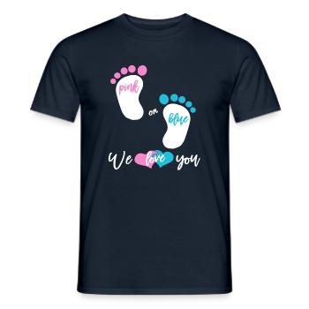 Baby shower girl or boy - Men's T-Shirt - navy - Front - AI Model Male 178 light (178cm)