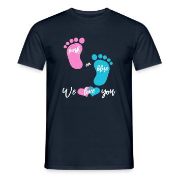 Baby shower girl or boy - Men's T-Shirt - navy - Front - AI Model Male 178 light (178cm)