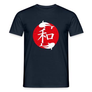 Paix art japonais - T-shirt homme - marine - Devant - AI Model Male 178 light (178cm)