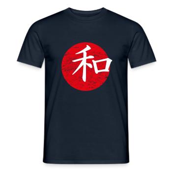 Frieden japanische Kunst - Männer T-Shirt - Navy - Vorne - AI Model Male 178 light (178cm)