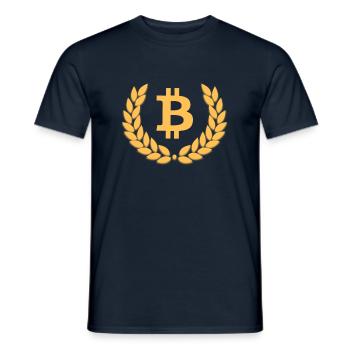 Bitcoin - Men's T-Shirt - navy - Front - AI Model Male 178 light (178cm)