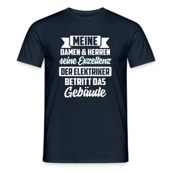 électricien - T-shirt homme - marine - Devant - AI Model Male 178 light (178cm)