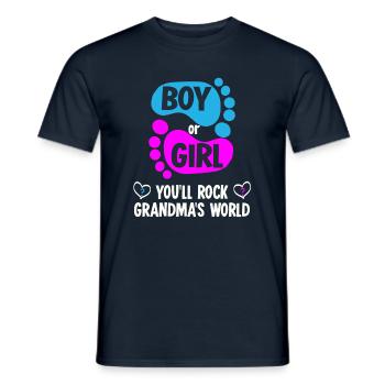 Baby shower girl or boy grandpa - Men's T-Shirt - navy - Front - AI Model Male 178 light (178cm)
