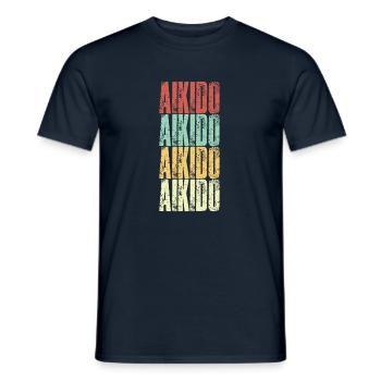 Aikido Vintage - Männer T-Shirt - Navy - Vorne - AI Model Male 178 light (178cm)