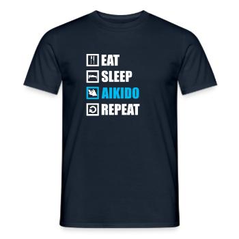 Aikido - Männer T-Shirt - Navy - Vorne - AI Model Male 178 light (178cm)